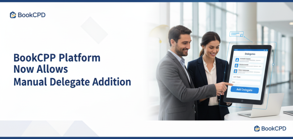 BookCPD platform now allows manual delegate addition